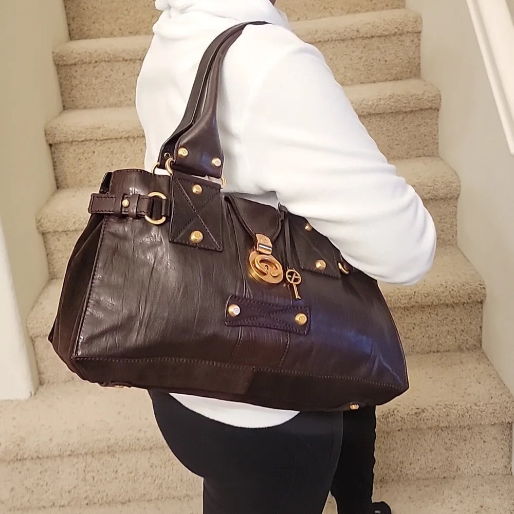 📍Rare |Vintage | Francesco Biasia | Leather & Suede East West Style Bag - Picture 10 of 16